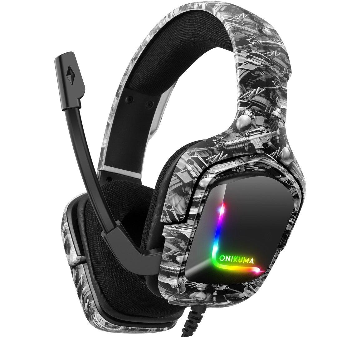 Onikuma Headphone Gaming Onikuma K Rgb Wired Camou Grey Original